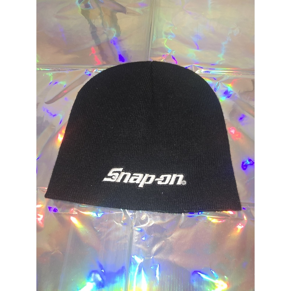 NEW! Snap-On Tools Beanie Hat Cap  EMBROIDERED LOGO Black with White Logo *NEW*